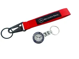 mercedes-zestaw-brelok-granatowy-metalowy-do-kluczy-smycz-czerwona-20-cm