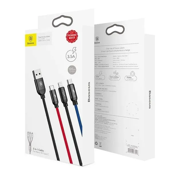 kabel-usb-baseus-3w1-usb-c-lightning-micro-35a-03m-czarny