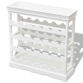stojak-na-24-butelki-wina-bialy-mdf-drewno-jodlowe-70x225x705-cm