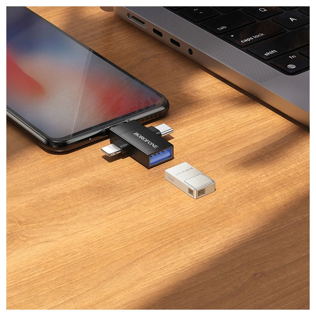adapter-3w1-usb-a-lightning-micro-typ-c-przejsciowka-transmisja-danych-stan-nowy