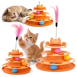 zabawka-interaktywna-dla-kota-wieza-z-pileczkami-i-piorkiem-na-sprezynce
