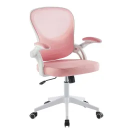 fotel-obrotowy-fb30-fx-rozowy-z-siatki-bialy-stelaz