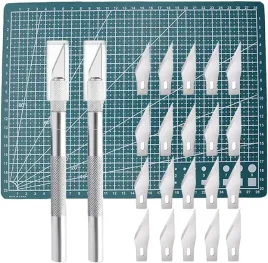 precyzyjny-noz-modelarski-zapasowe-ostrza-nozyki-mata-do-ciecia-zestaw-23el