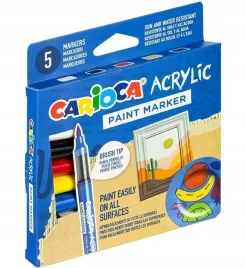 carioca-markery-akrylowe-z-pedzelkiem-5-kolorow-wodoodporne-uniwersalne