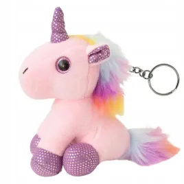 leantoys-pluszowy-breloczek-jednorozec-12-cm-rozowy-z-metalowym-kolkiem