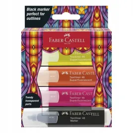 faber-castell-zakreslacze-glassy-4-neonowe-czarny-marker