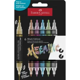 faber-castell-markery-akrylowe-black-edition-6-kolorow-metaliczne