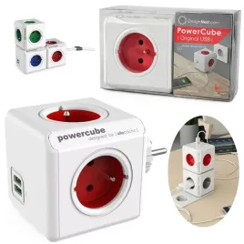 rozgaleznik-4-gniazdka-2x-usb-allocacoc-powercube-usb-czerwony