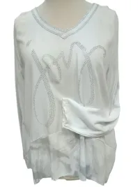 bluza-damska-cekiny-biala-kieszenie-dekold-serek-biust-110cm