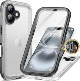 cozycase-etui-wodoodporne-360-do-iphone-16-ip68-tytan-czarny-pyloszczelne