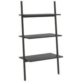 regal-drabina-z-3-polkami-czarny-64x34x116-cm