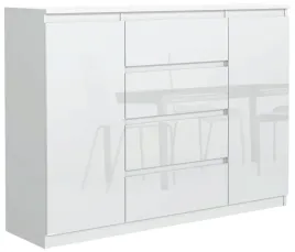 biala-komoda-140cm-4-szuflady-2-drzwi-front-polysk