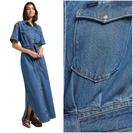 lee-maxi-western-dress-bawelniana-dluga-sukienka-jeansowa-krotki-rekaw-m