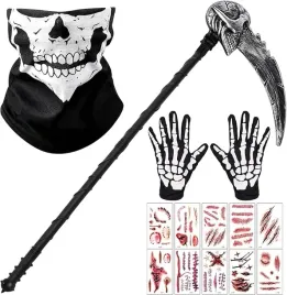 zestaw-stroj-halloween-smierc-maska-z-czaszka-kosa-rekawice-naklejki-blizny