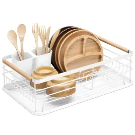 navaris-ociekacz-bialy-z-elementem-drewna-stylowy