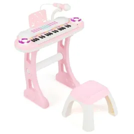 pianinko-keyboard-z-mikrofonem-i-krzeselkiem-rozowe-costway