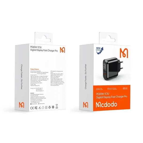 mcdodo-ladowarka-sieciowa-pd-20w-2xusb-usb-c-lcd-stan-nowy-kolor-czarny