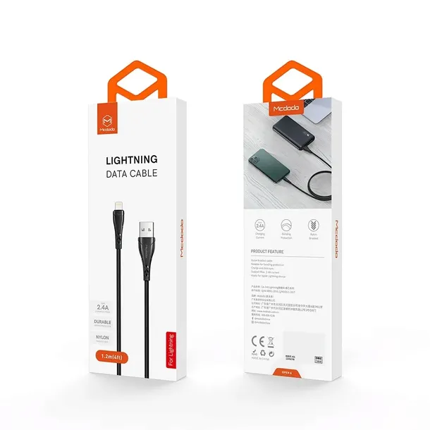 mcdodo-krotki-kabel-lightning-quick-charge-4-20cm-stan-nowy-kolor-czarny