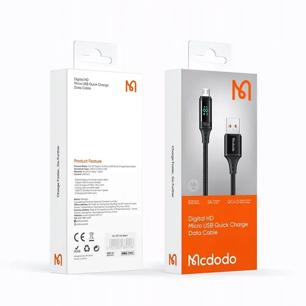 mcdodo-digital-pro-kabel-qc-4-0-micro-usb-18w-12m-stan-nowy-dlugosc-przewodu-1-2-m