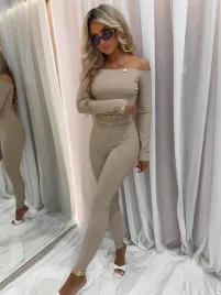 legginsy-la-monne-gold-stripe-bezowe