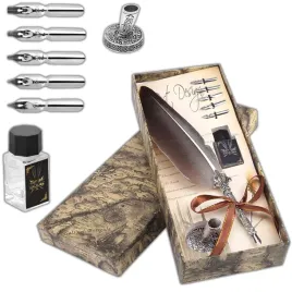 pioro-retro-dlugopis-vintage-zestaw-do-kaligrafii-z-piorem-atrament-prezent