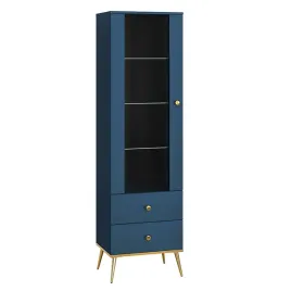 witryna-blue-aura-02-wysoka-witryna-jednodrzwiowa-granatowy-mat-i-zlo