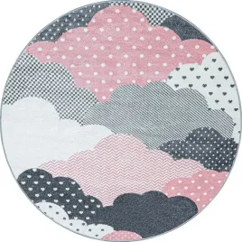 dywan-dla-dzieci-chmurki-na-niebie-szaro-rozowe-kolo-bambino-160x160-cm