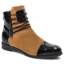 botki-damiss-ds-288-czarny-lak-camel-welur
