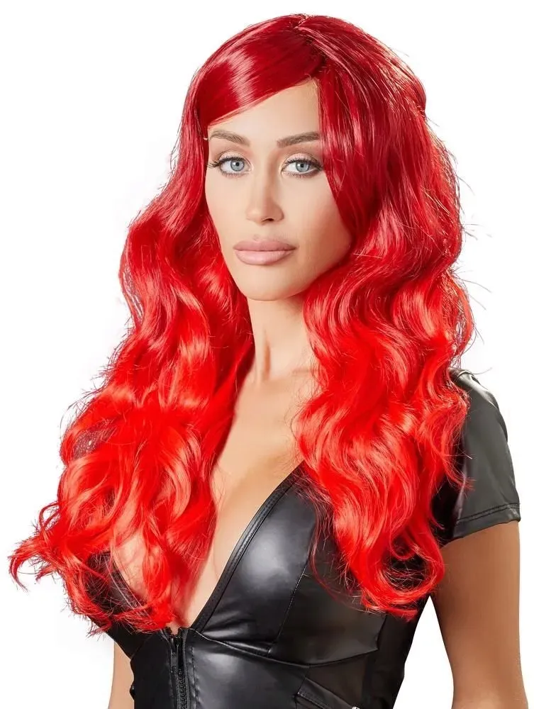 peruki-wig-dlugie-krecone-czerwony