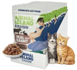 animal-island-saszetki-dla-kota-12x85g-filety-w-rosole-cielecina-krolik
