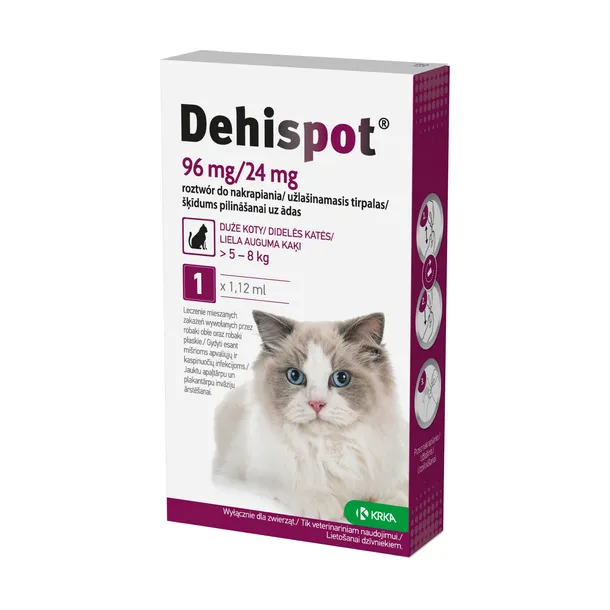 Dehispot Krople Na Robaki Pasożyty Dla Dużego Kota 1x1,12ml KRKA