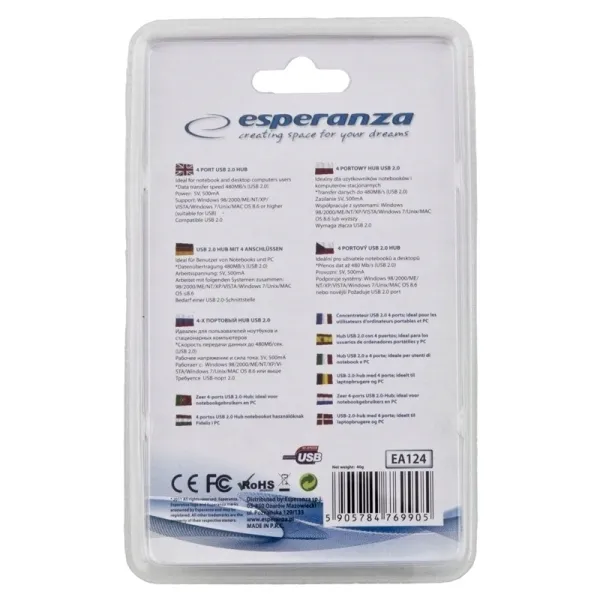 es268-usb-2-0-hub-4-porty-ea124-liczba-portow-4-kod-producenta-ea124