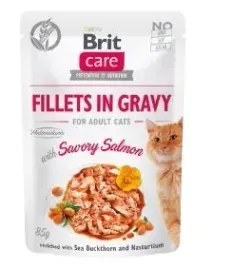 brit-care-cat-pouches-filets-in-gravy-with-savory-salmon-enriched-with-sea