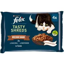 felix-tasty-shreds-mokra-karma-dla-kota-z-kaczka-i-indykiem-w-sosie-4x80g