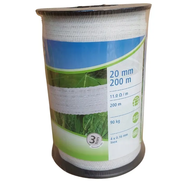 tasma-ogrodzeniowa-basic-200m-x-20mm-biala-kerbl-stan-nowy-szerokosc-20-mm