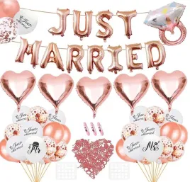 dekoracje-slubne-napis-just-married-zestaw-balony