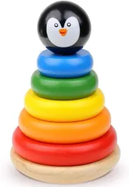 ukladanka-drewniana-piramida-sorter-wieza-pingwin