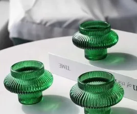 swieczniki-szklane-podstawki-zielone-6szt