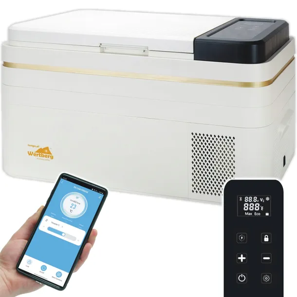 30L lodówka zamrażarka -20°C 12V/24V|230V bluetooth samochodowa sprężarkowa