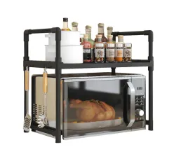 polka-kuchenna-pod-mikrofalowke-szafka-organizer-czarna-2poziomy-48cm-regal