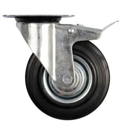 kolo-jezdne-skretne-160mm-guma-czarna-hamulec-loze-kolko-vorel-87325