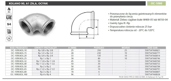 kolano-90-diamond-2-50-ocynk-material-wykonania-zeliwo