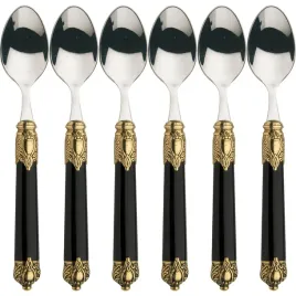 rinascimento-gold-black-zestaw-6-lyzeczek-do-kawy