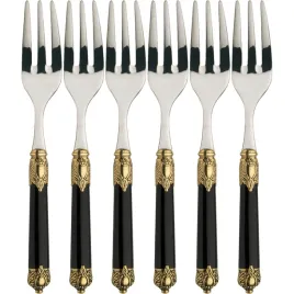 rinascimento-gold-black-zestaw-6-widelczykow-do-ciasta
