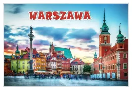 warszawa-czerwony-napis-magnes-szklany