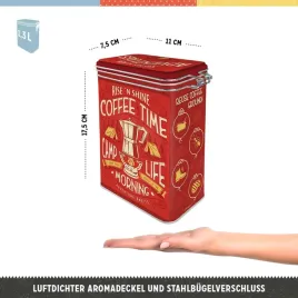 nostalgic-art-puszka-do-kawy-13l-czerwona-z-grafika-starej-kawiarki