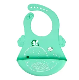 sliniak-sliniaczek-silikonowy-kieszonka-miekki-wodoodporny-wieloryb-zielony