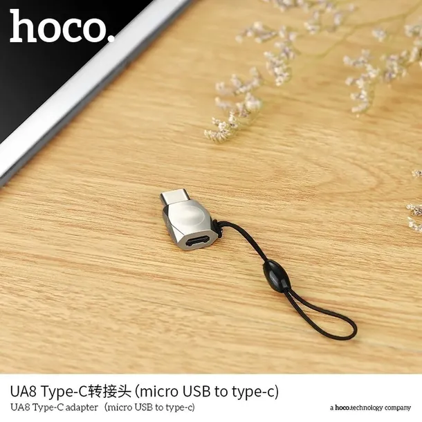 hoco-adapter-micro-do-typ-c-ua8-perlowy-stan-nowy