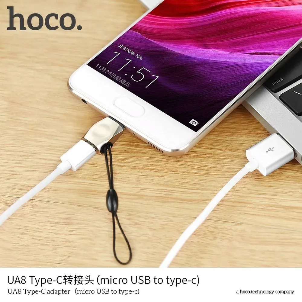 hoco-adapter-micro-do-typ-c-ua8-perlowy