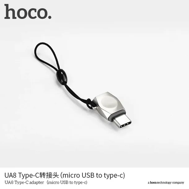 hoco-adapter-micro-do-typ-c-ua8-perlowy-stan-nowy